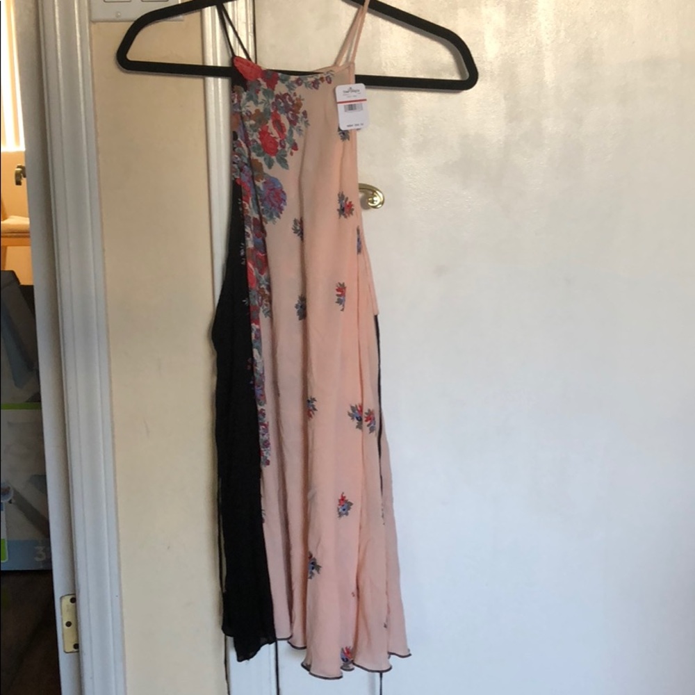 Free people pink/black floral dress BRAND NEW